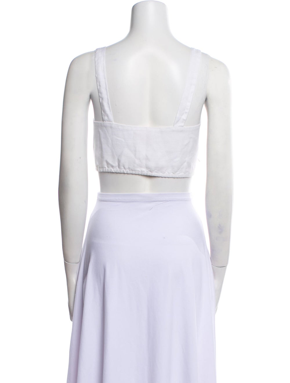 Posse Linen Crop Top Neutrals Sleeveless with V-N… - image 3