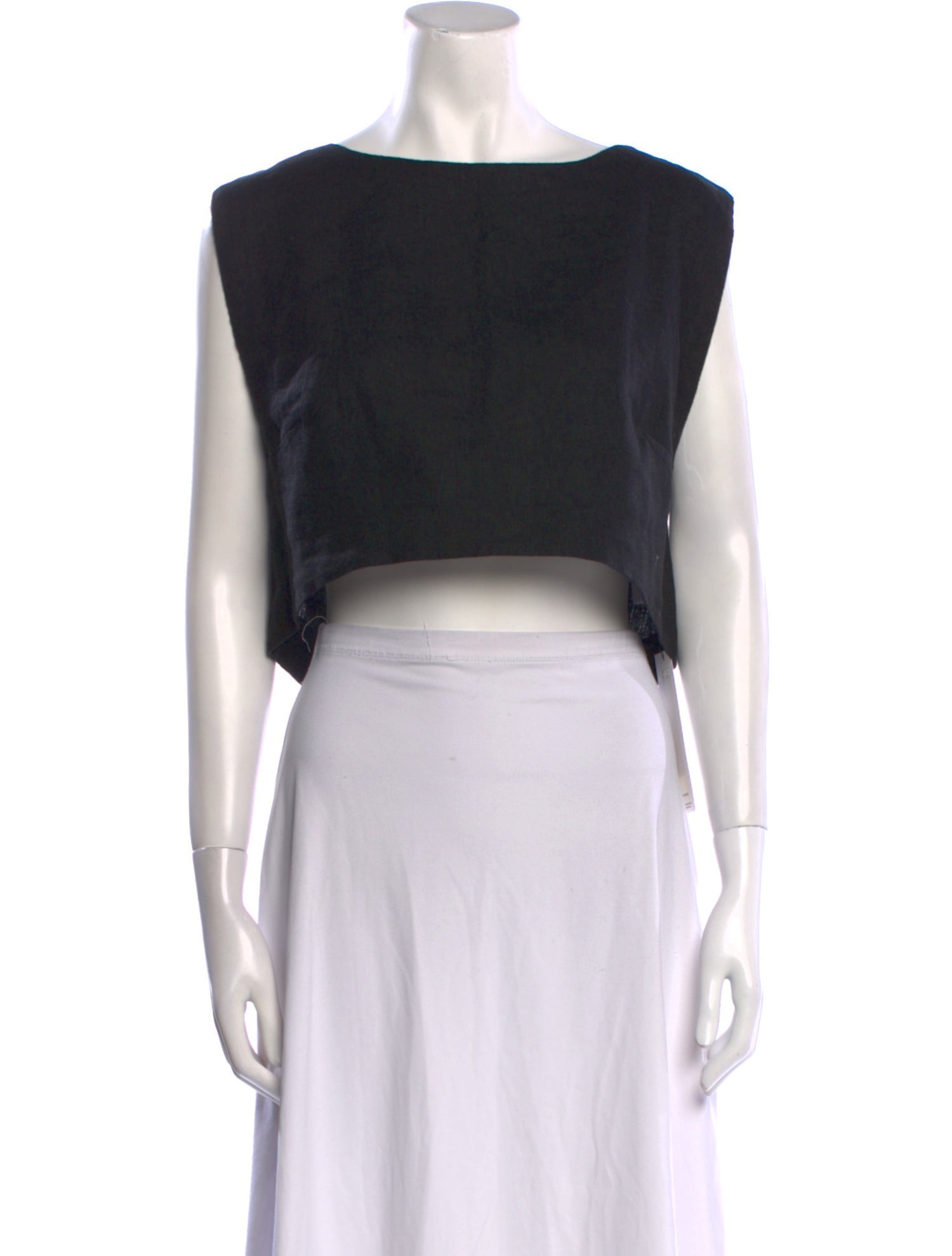 Posse Linen Bateau Neckline Crop Top