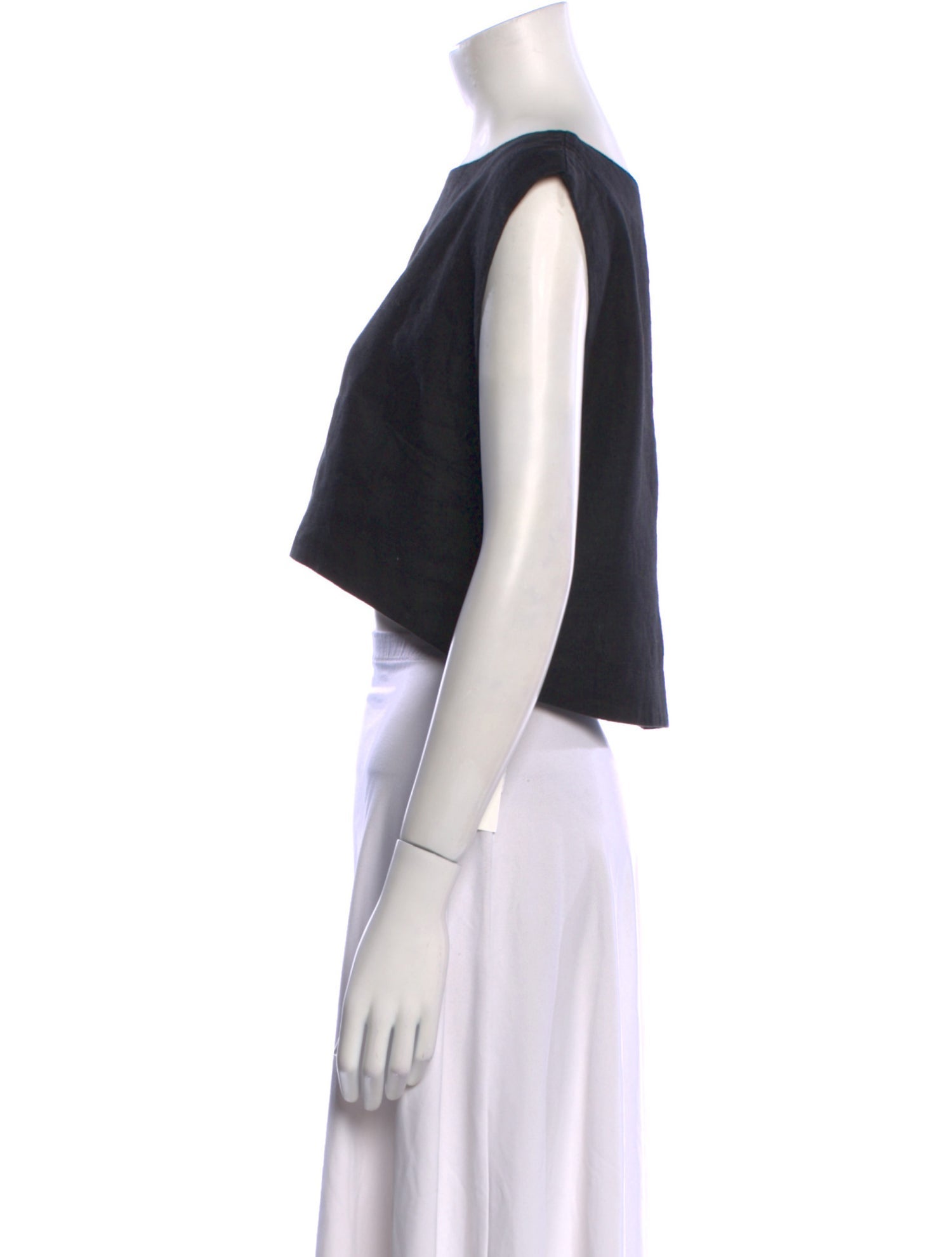 Posse Linen Bateau Neckline Crop Top