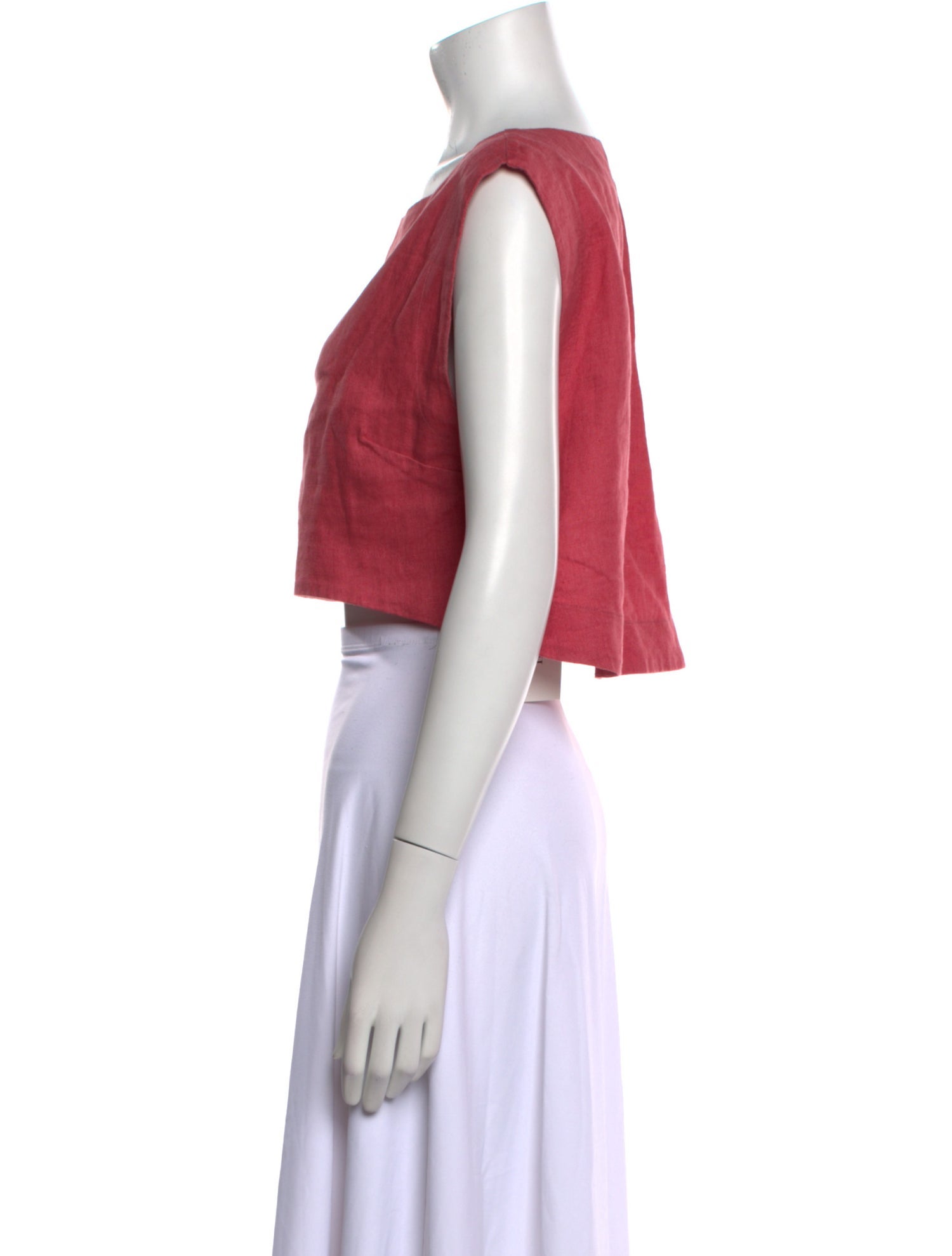 Posse Linen Scoop Neck Crop Top