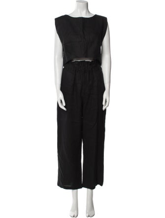 Posse Linen Ruffle Embellishment Pant Set