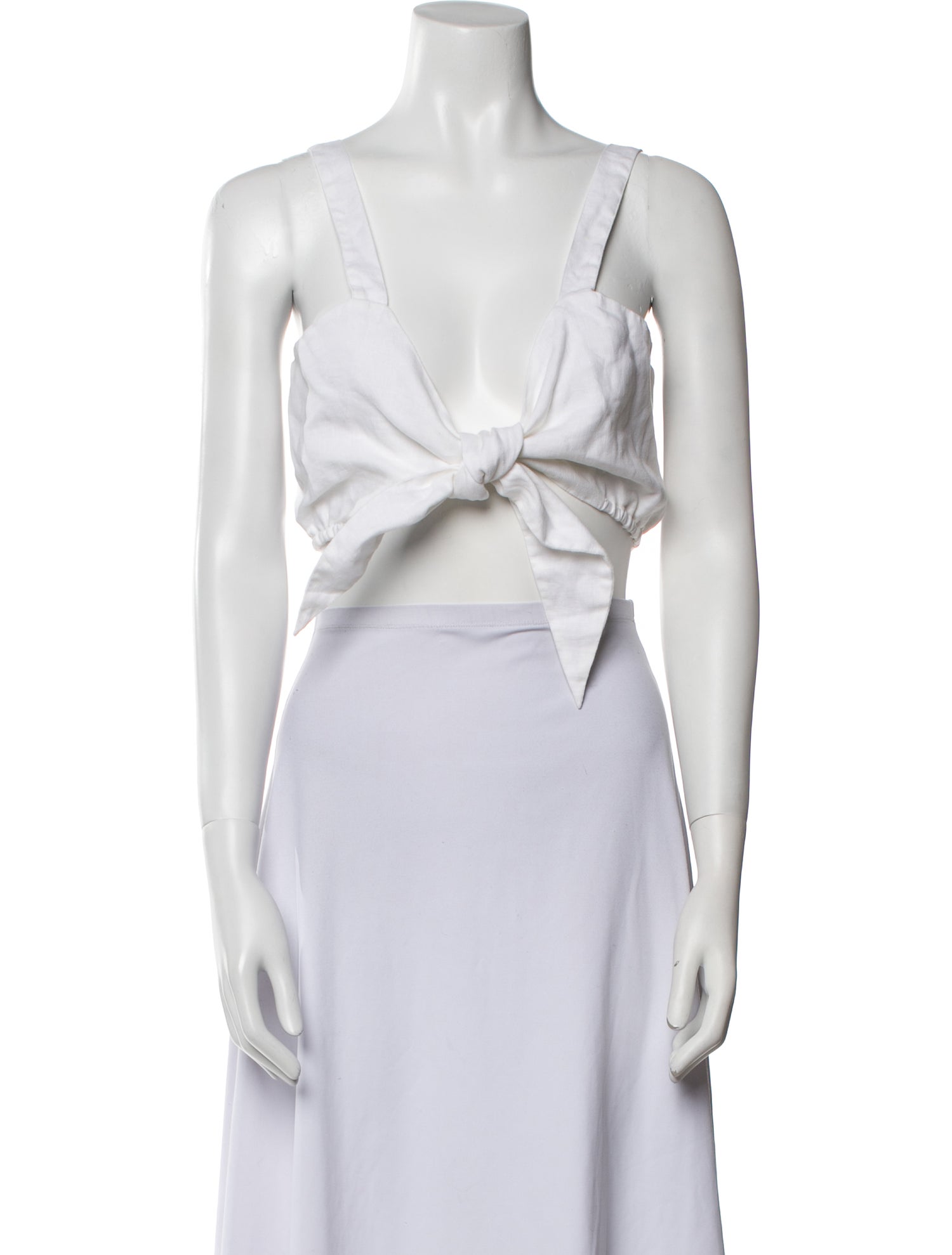 Posse Linen V-Neck Crop Top