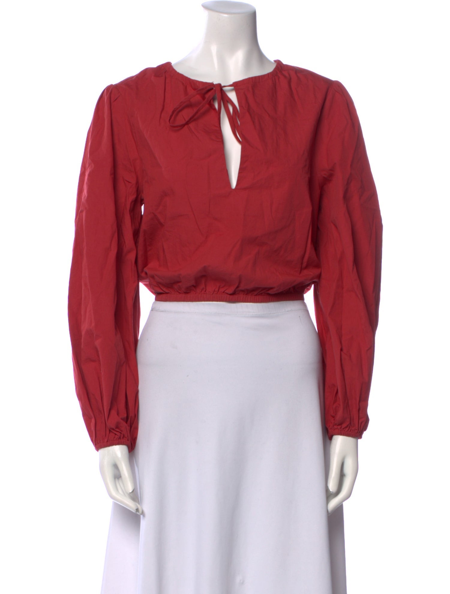 Posse Tie Neck Long Sleeve Crop Top