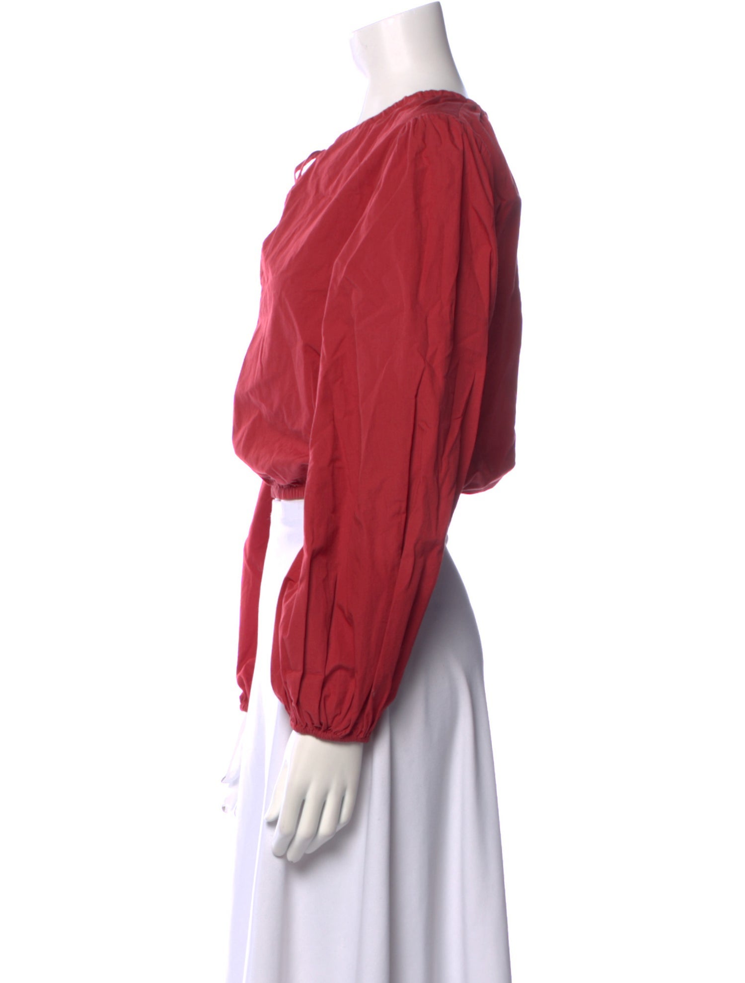 Posse Tie Neck Long Sleeve Crop Top