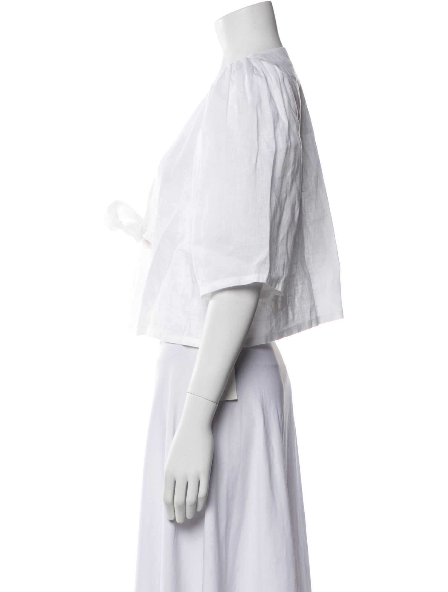 Posse Linen V-Neck Crop Top