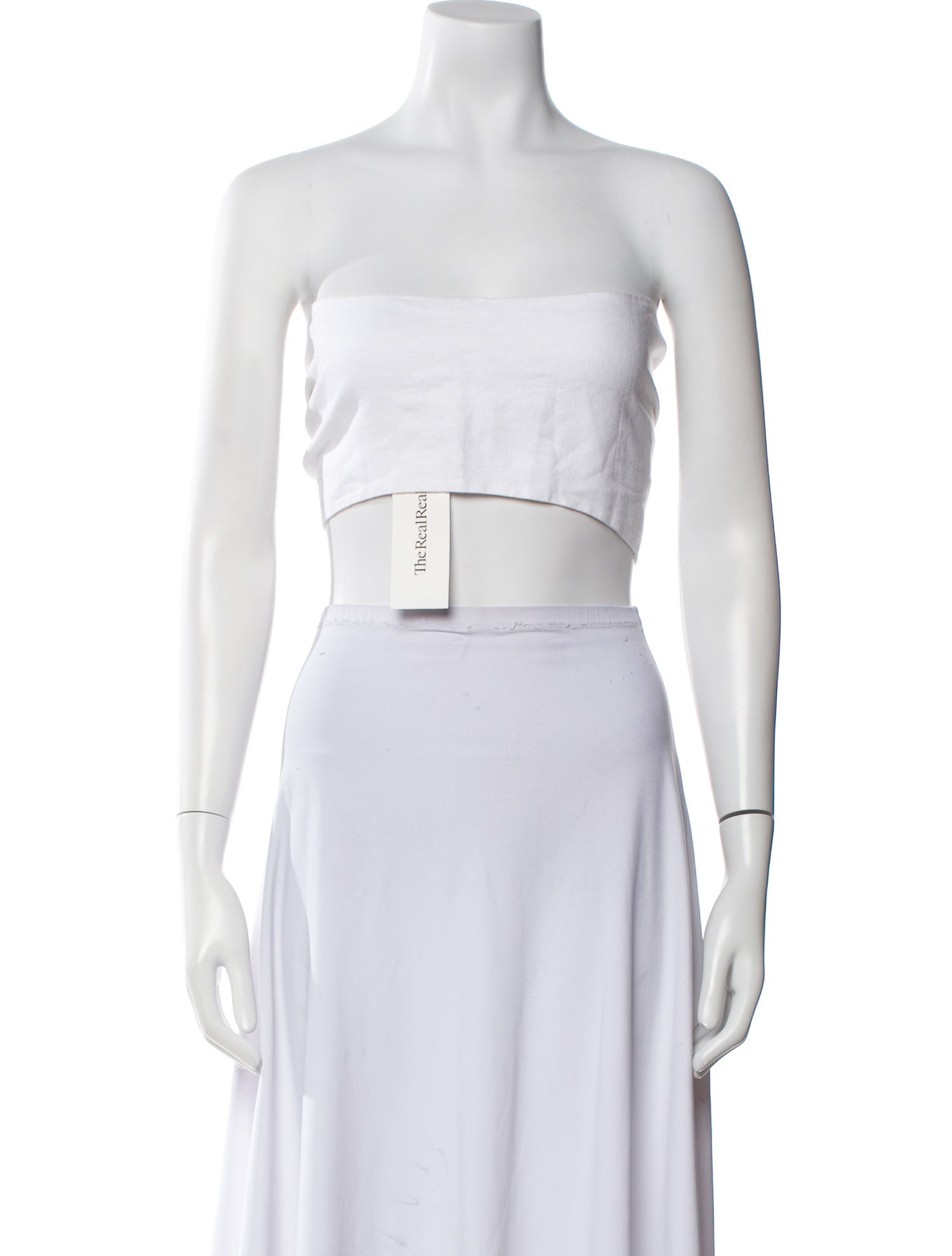 Posse Linen Strapless Crop Top