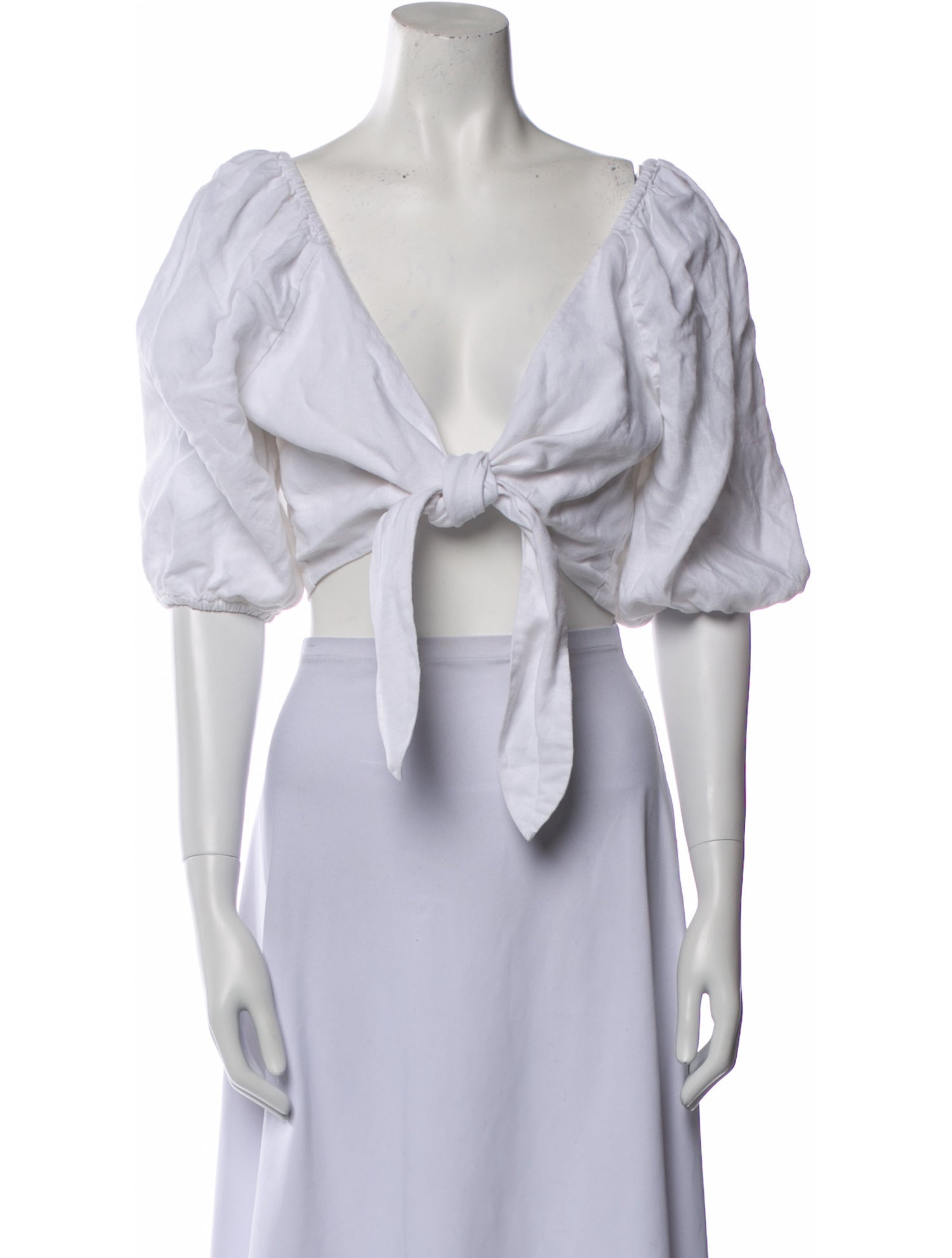 Posse Linen V-Neck Crop Top