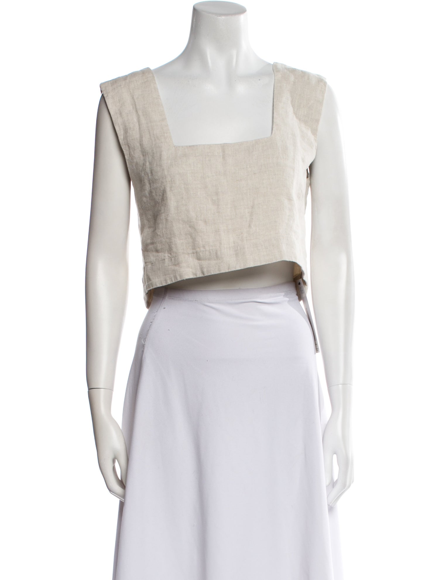 Posse Linen Square Neckline Crop Top
