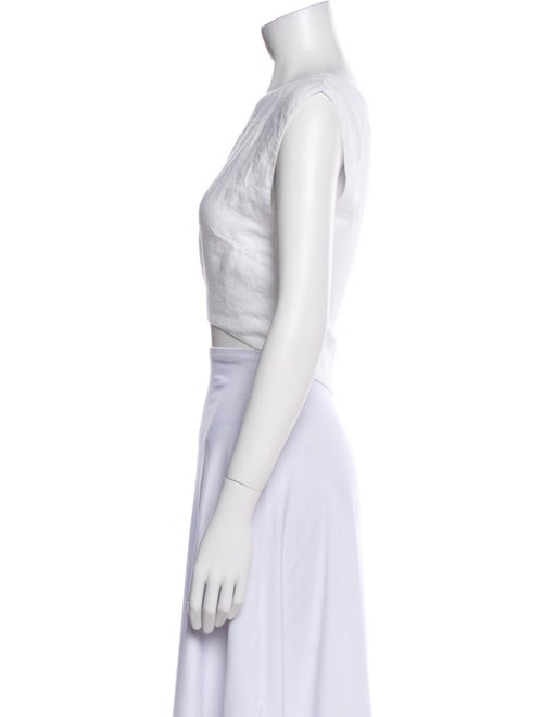 Posse Linen Bateau Neckline Crop Top