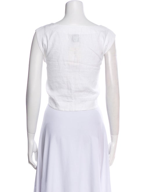 Posse Linen Bateau Neckline Crop Top