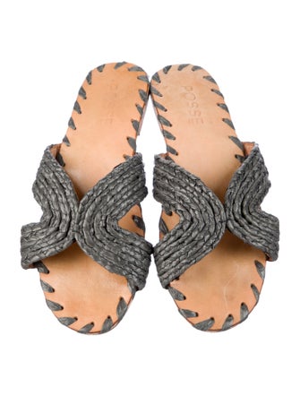 Posse Straw Animal Print Slides