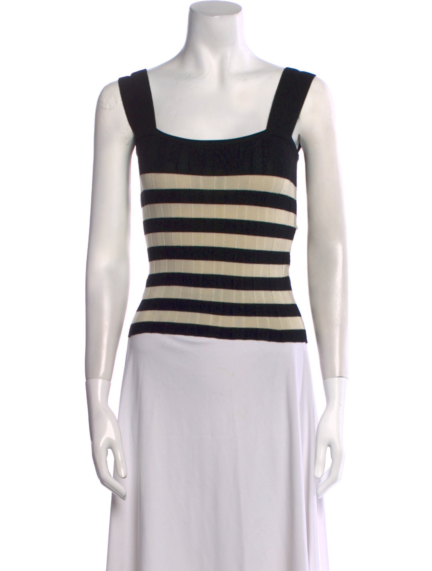 Posse Striped Square Neckline Crop Top