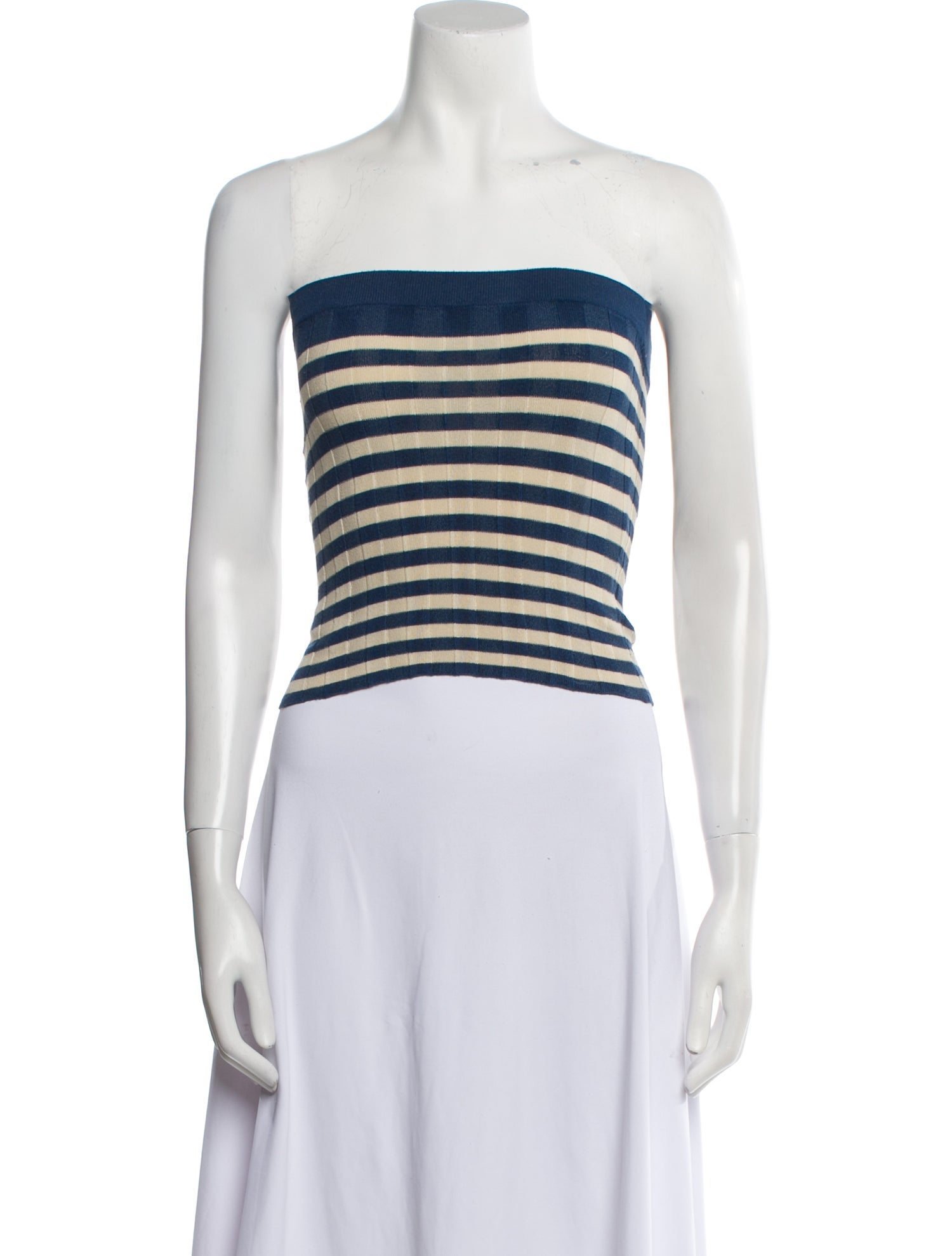 Posse Striped Strapless Crop Top