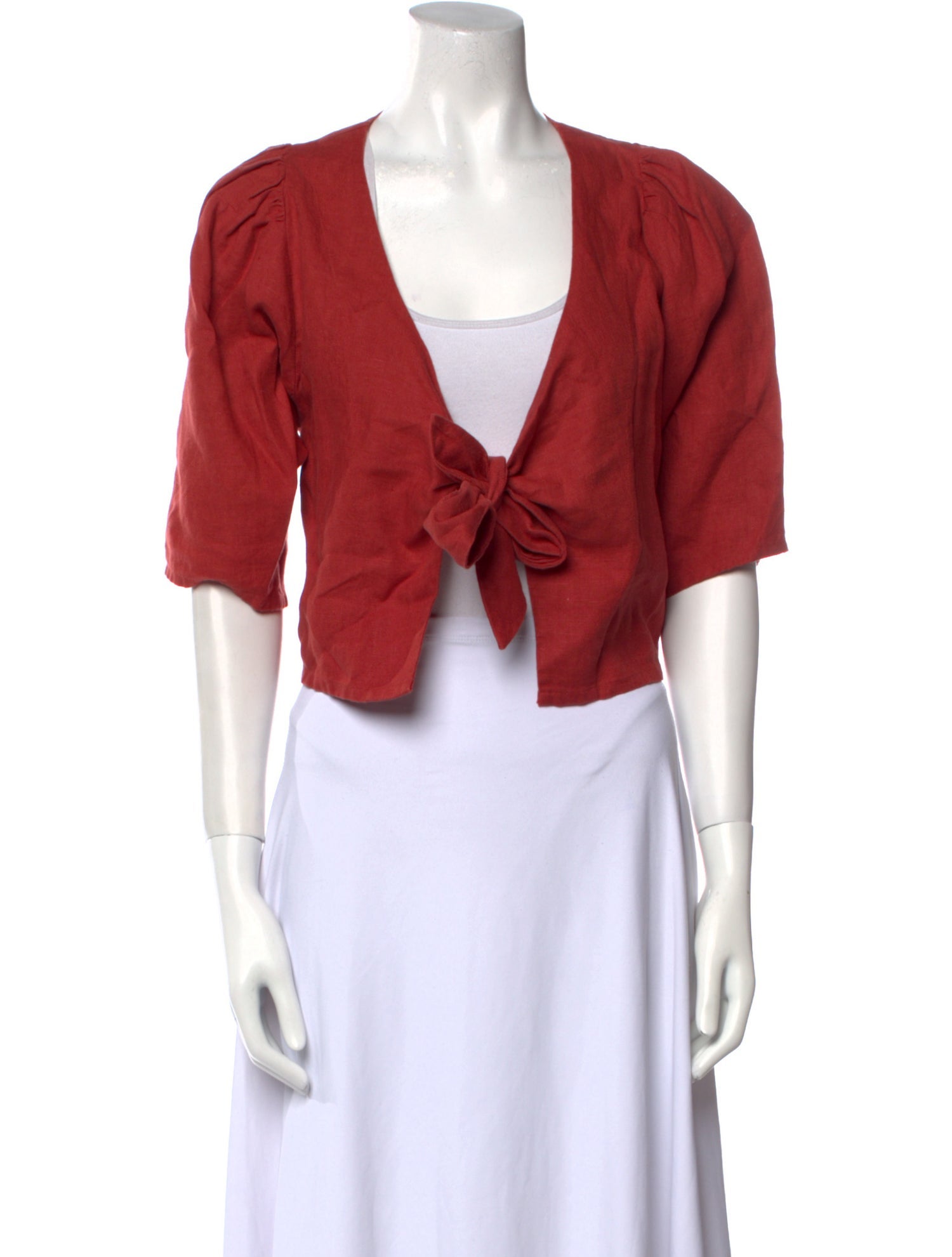 Posse Linen V-Neck Crop Top