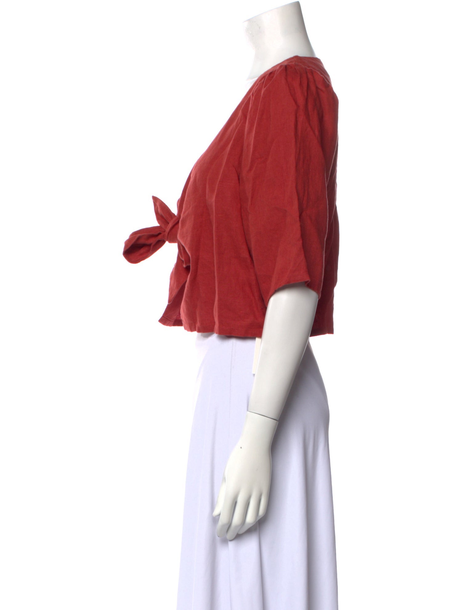 Posse Linen V-Neck Crop Top