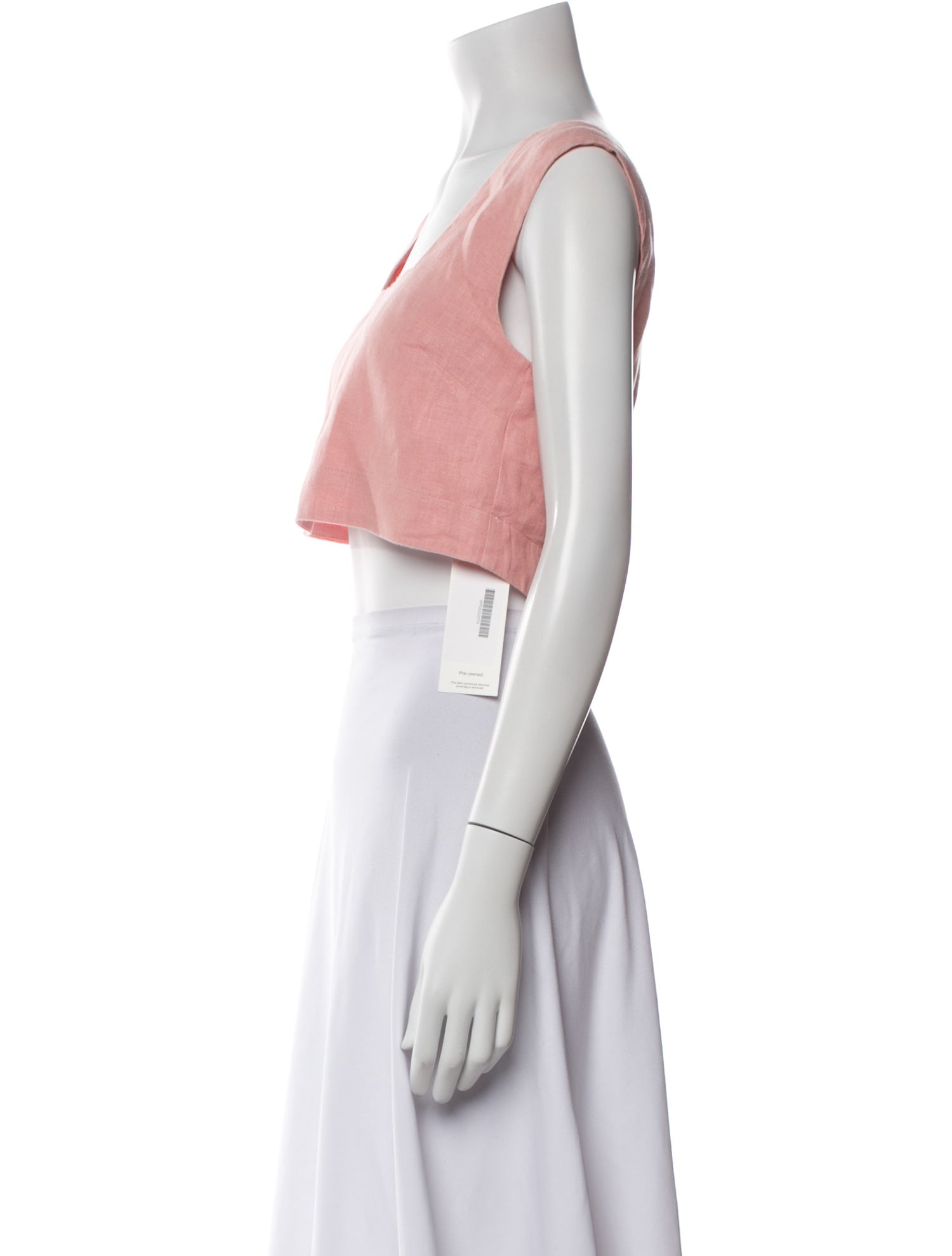Posse Linen Square Neckline Crop Top