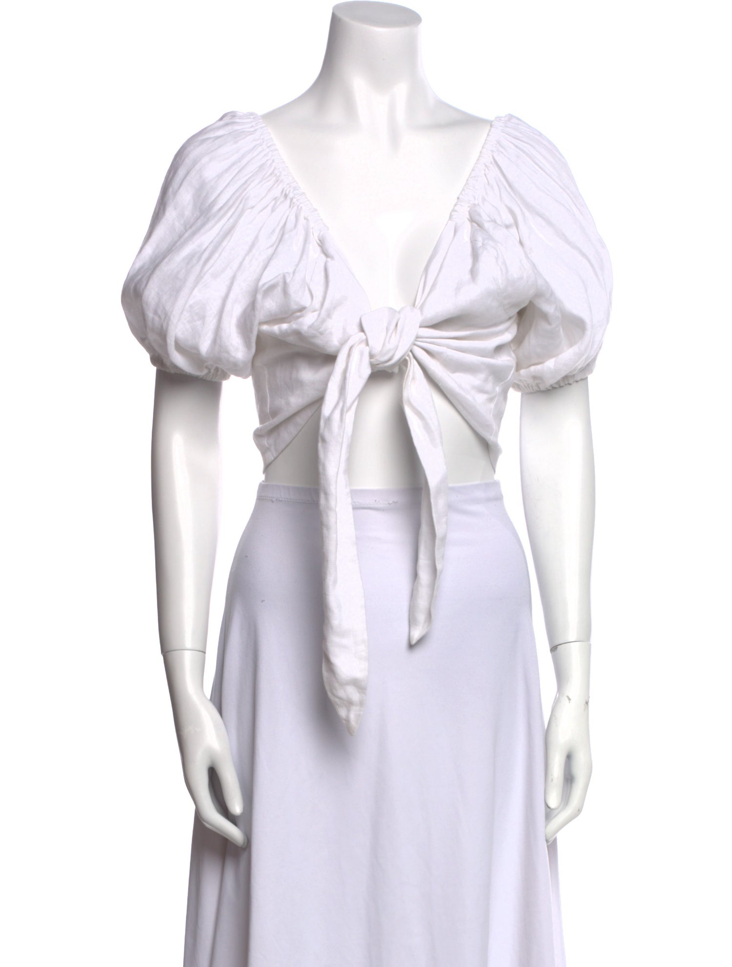 Posse Linen V-Neck Crop Top