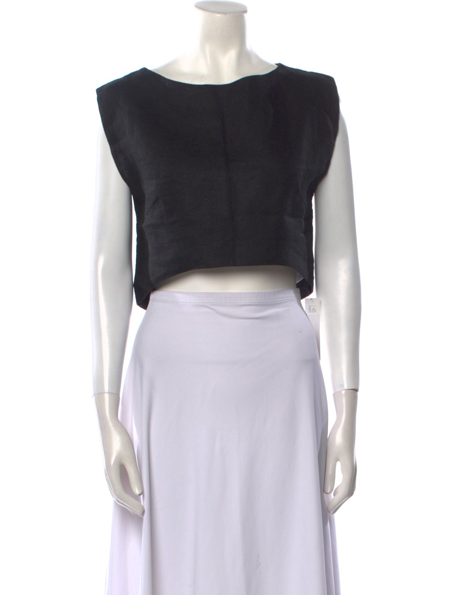 Posse Linen Bateau Neckline Crop Top