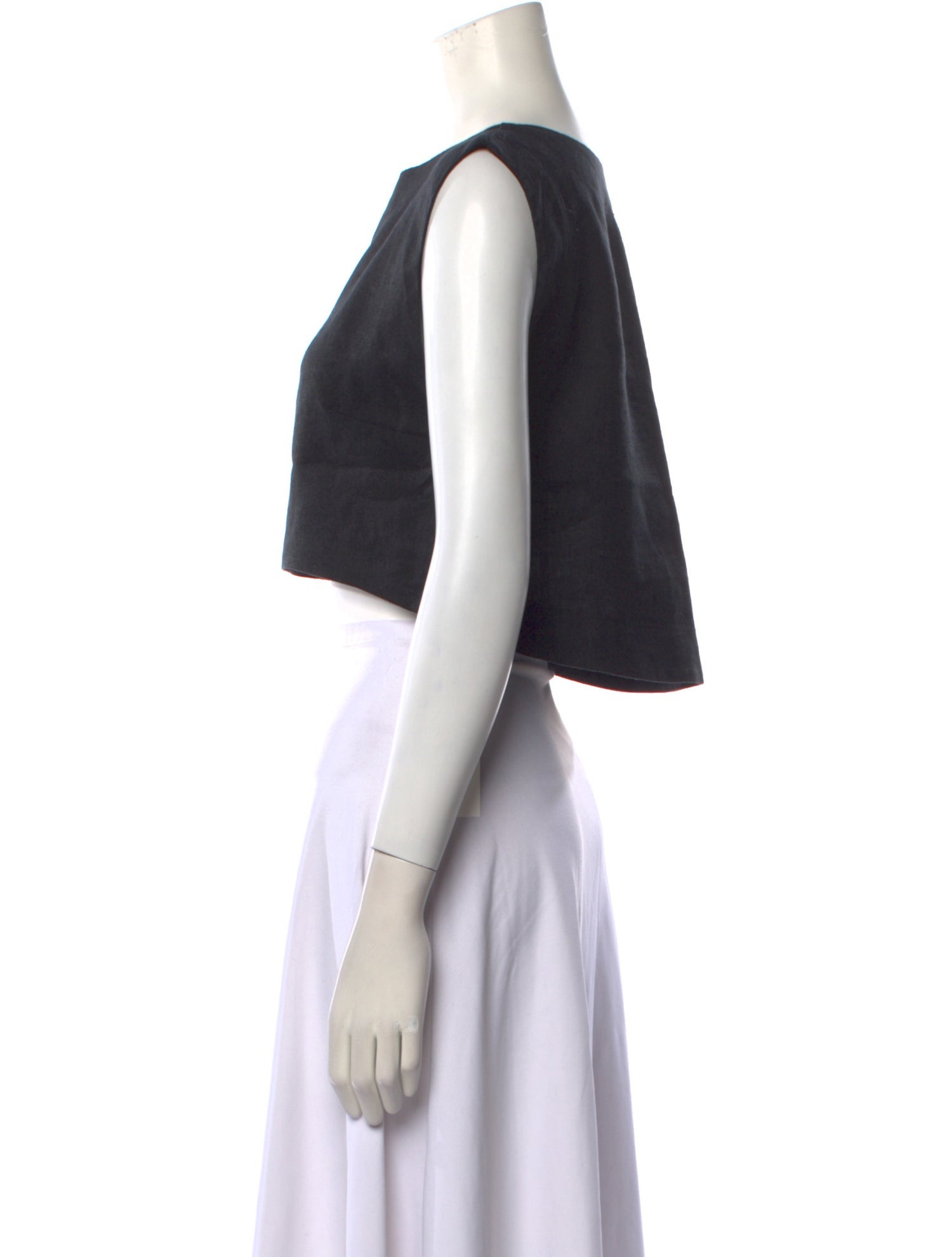 Posse Linen Bateau Neckline Crop Top