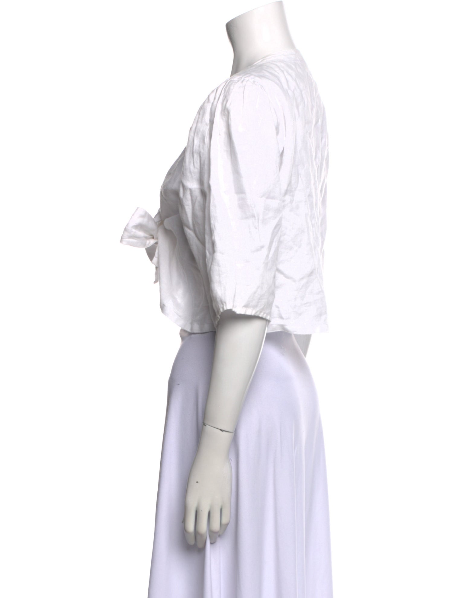 Posse Linen V-Neck Crop Top