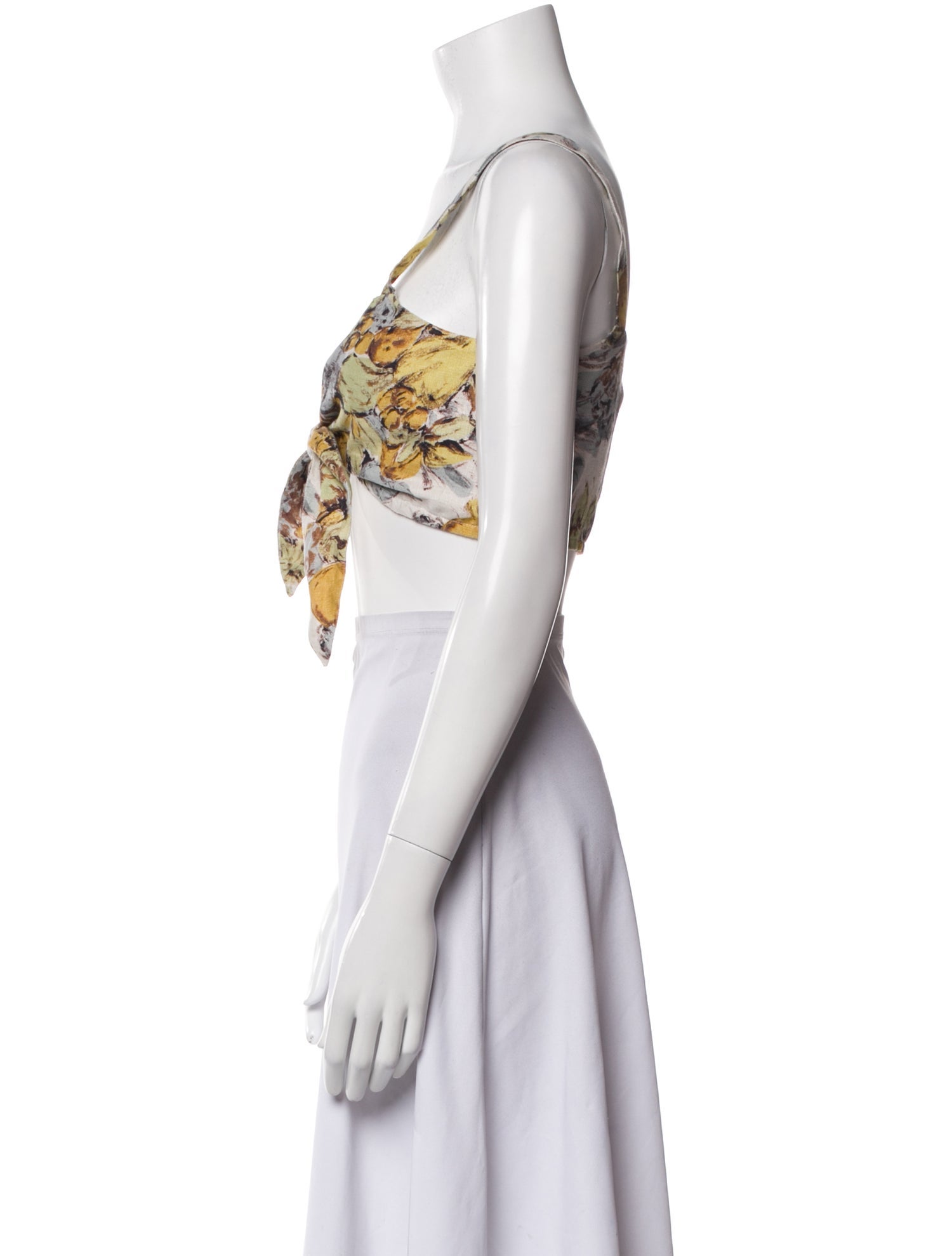 Posse Linen Floral Print Crop Top