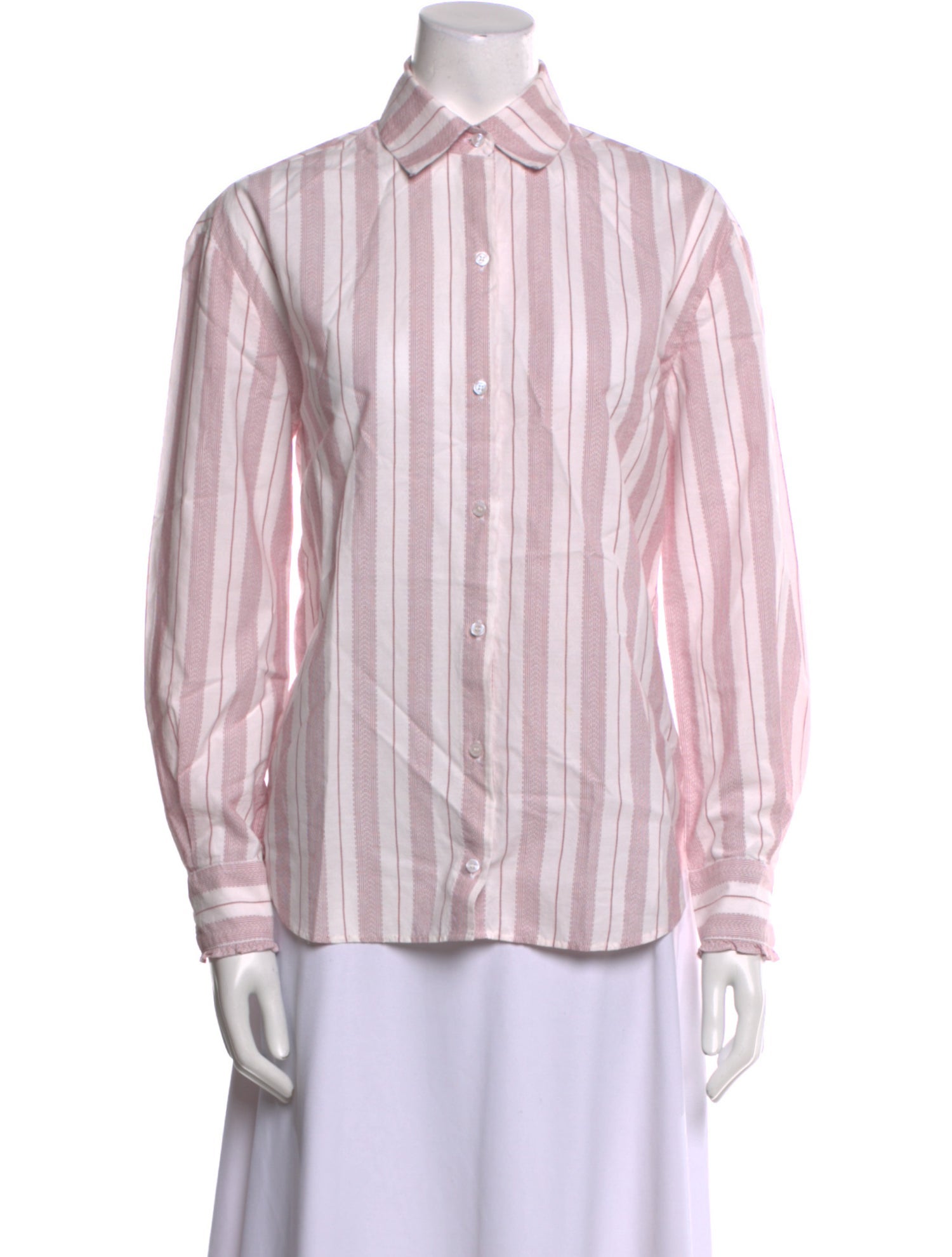Posse Striped Long Sleeve Button-Up Top