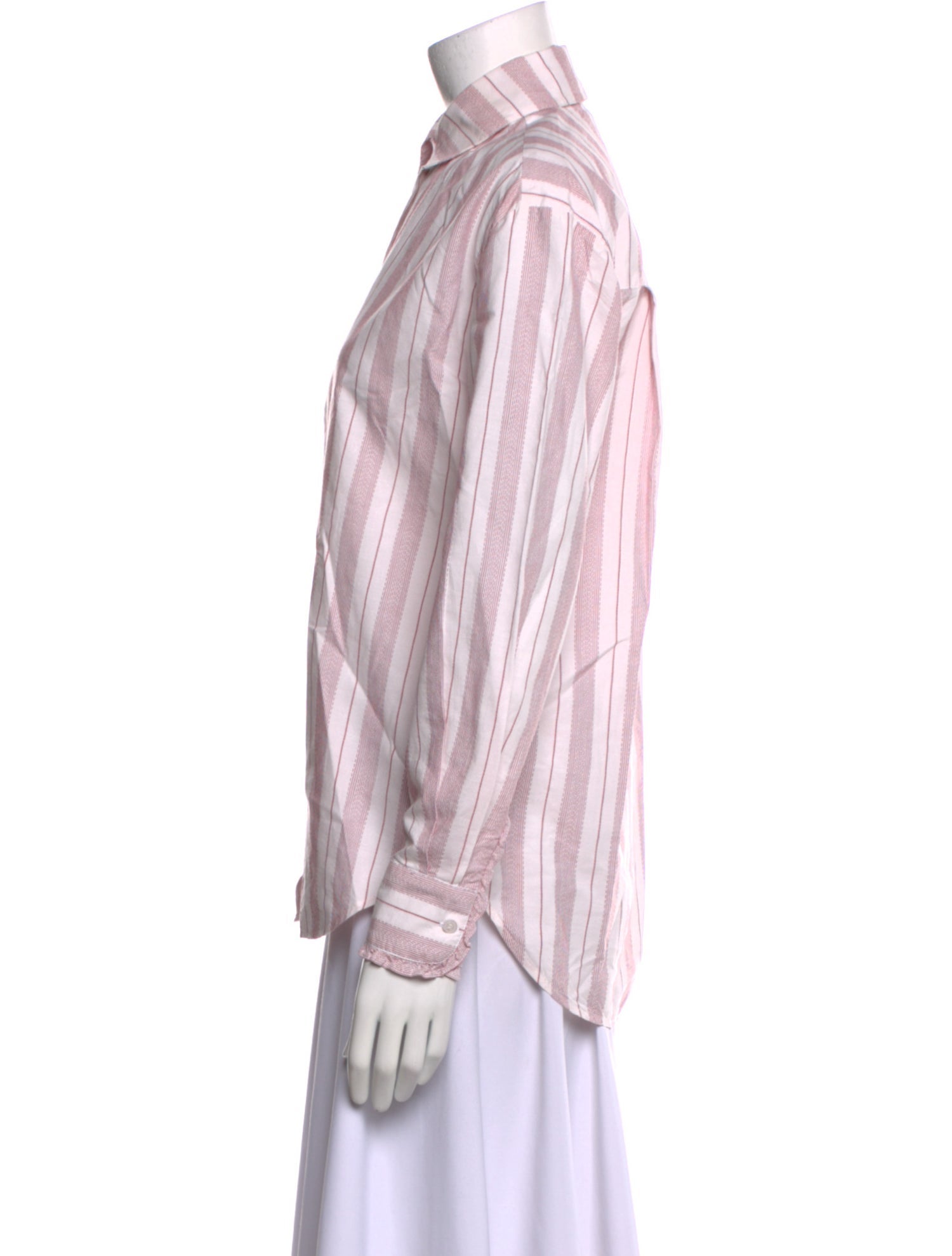 Posse Striped Long Sleeve Button-Up Top