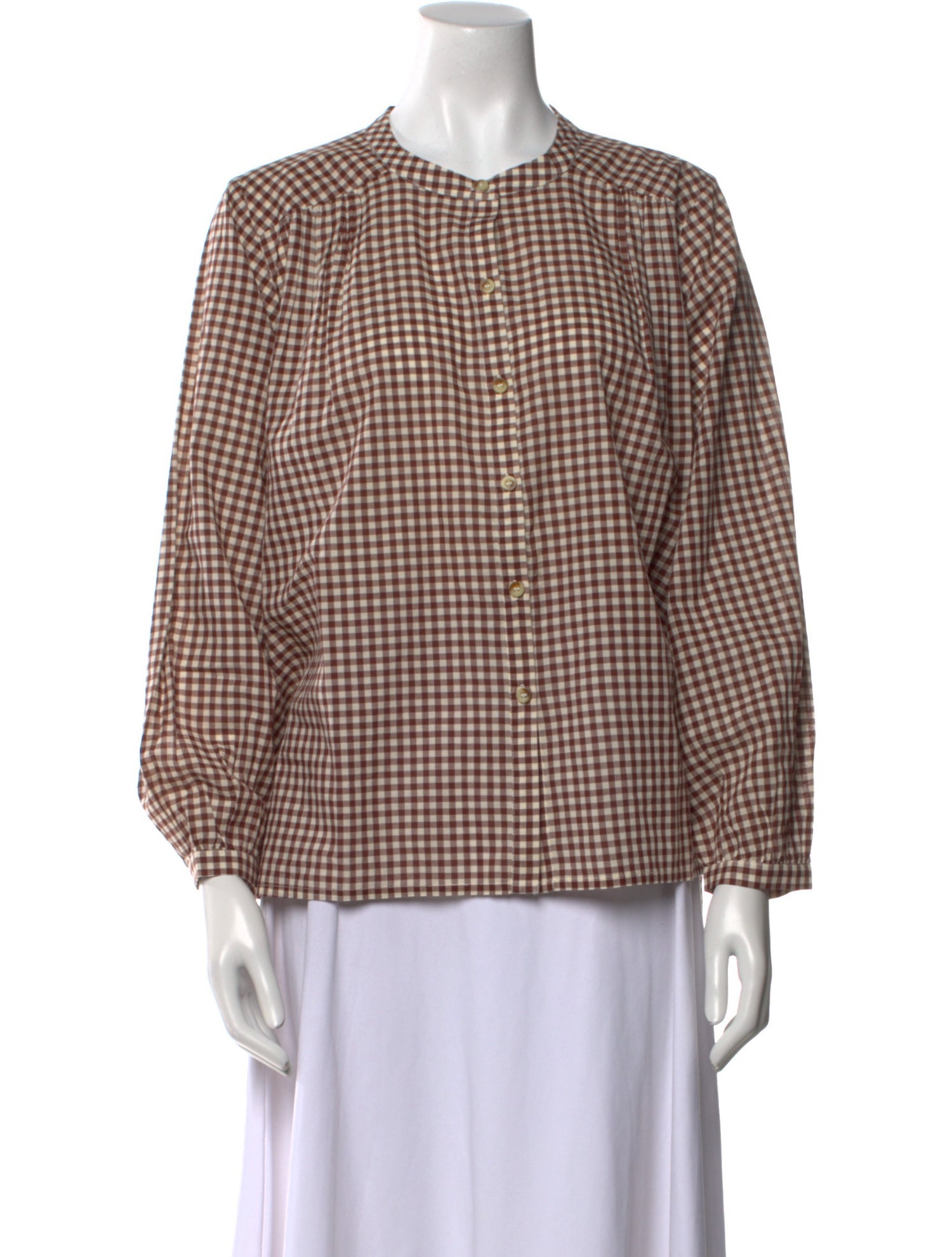 Posse Plaid Print Crew Neck Blouse