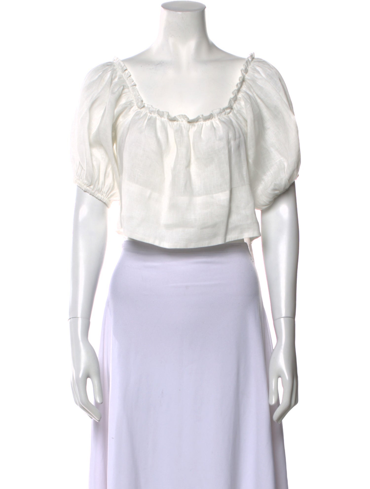 Posse Linen Scoop Neck Crop Top