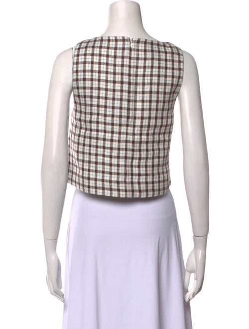 Posse Linen Plaid Print Crop Top