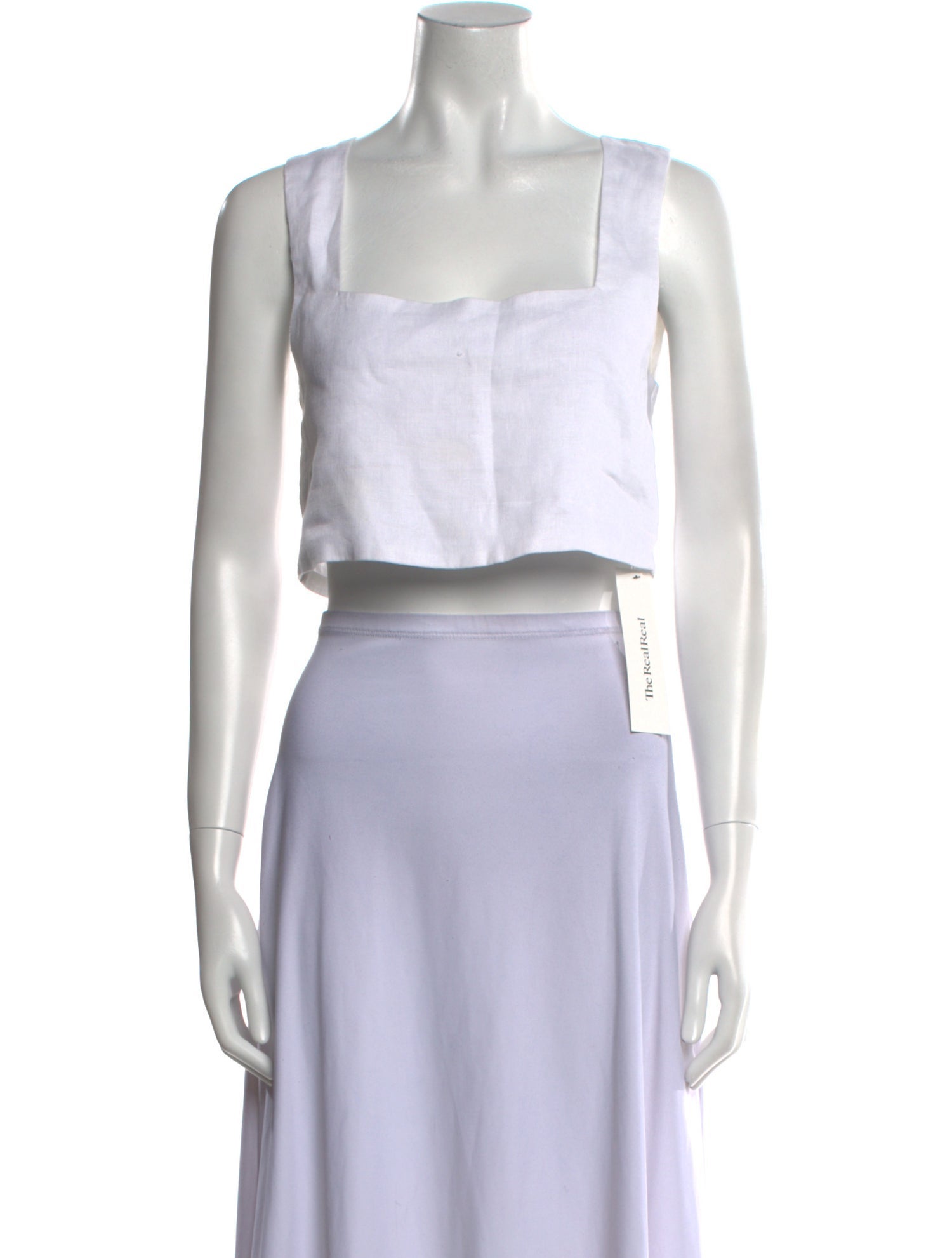 Posse Linen Square Neckline Crop Top