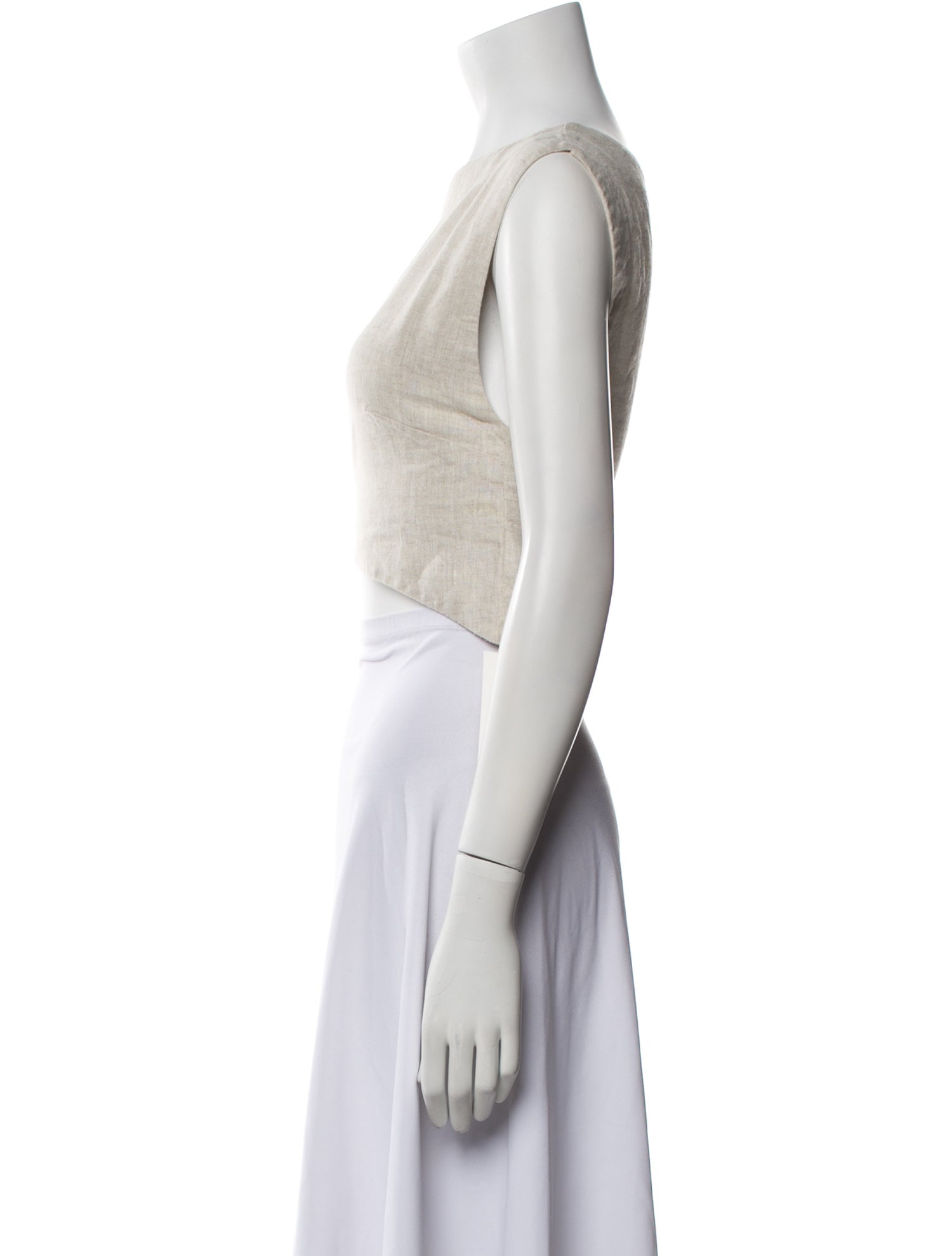 Posse Linen Bateau Neckline Crop Top