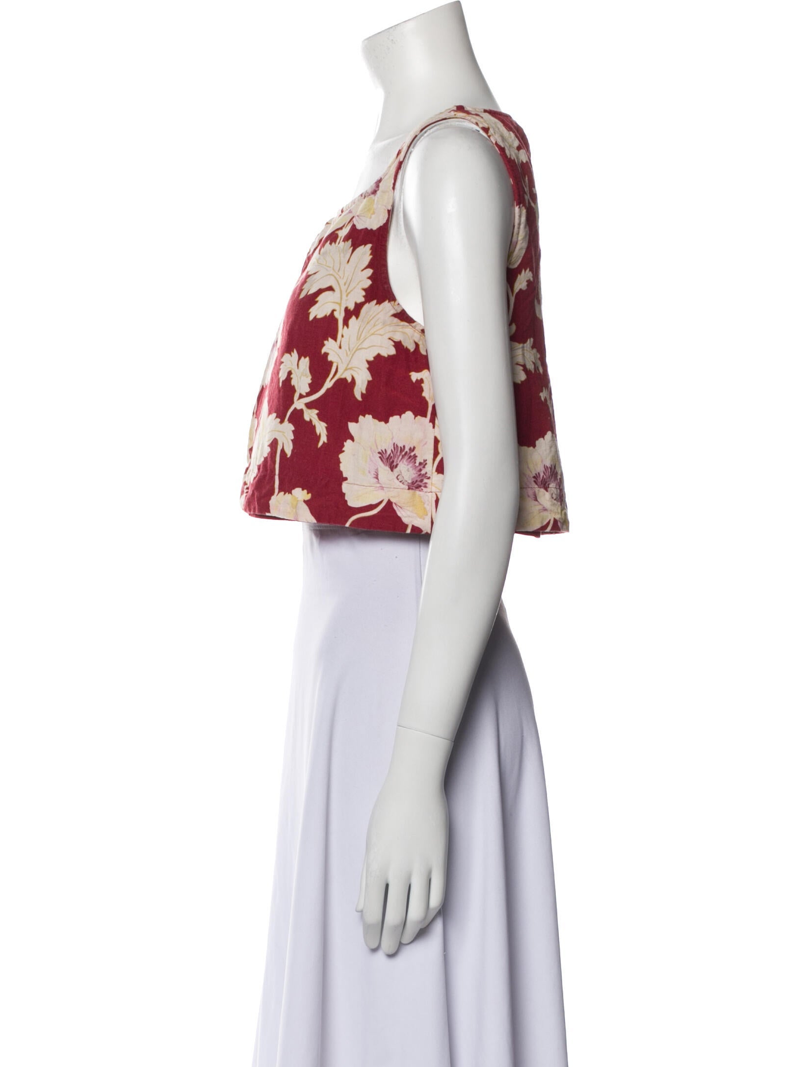 Posse Floral Print Square Neckline Crop Top