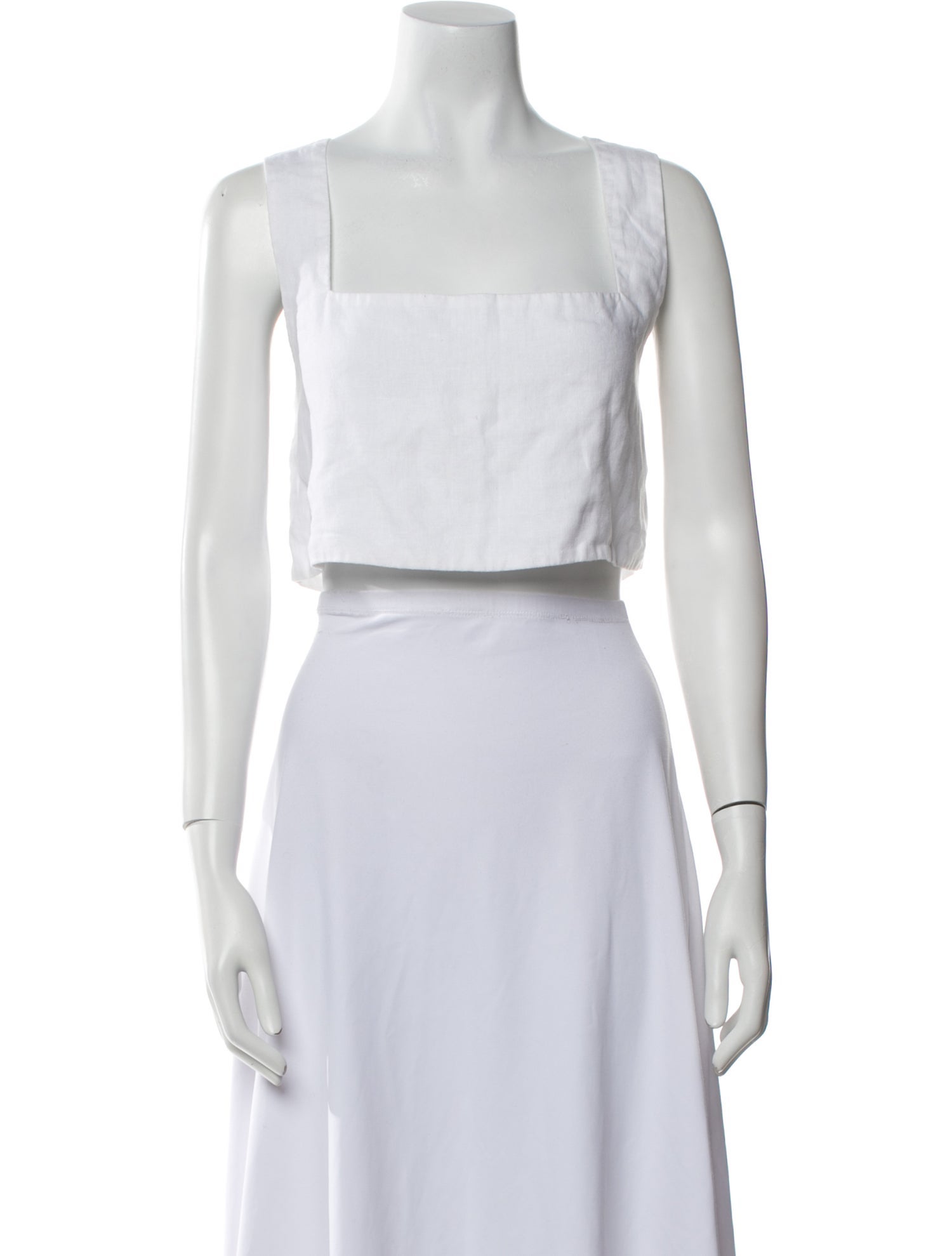 Posse Linen Square Neckline Crop Top