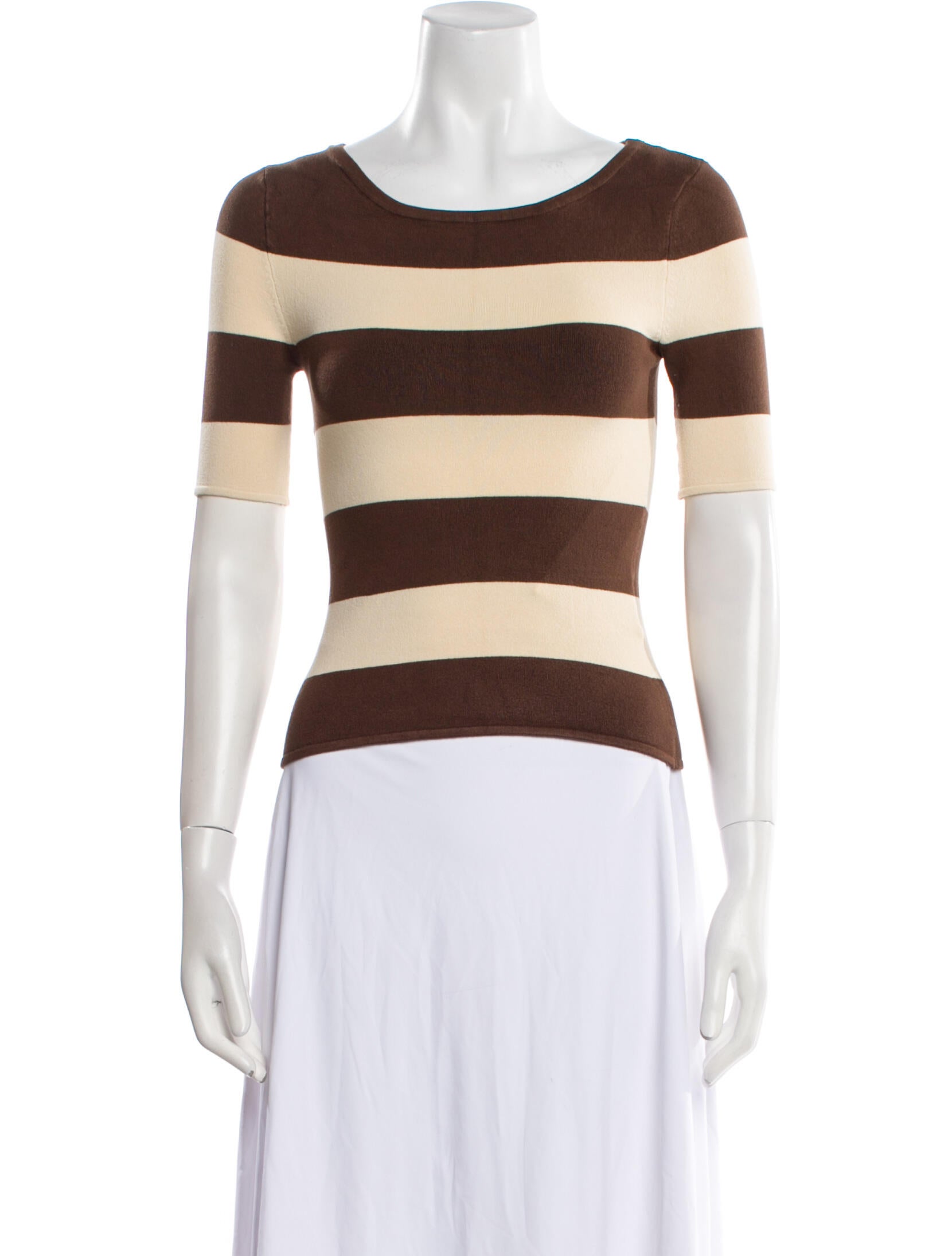 Posse Striped Bateau Neckline Top