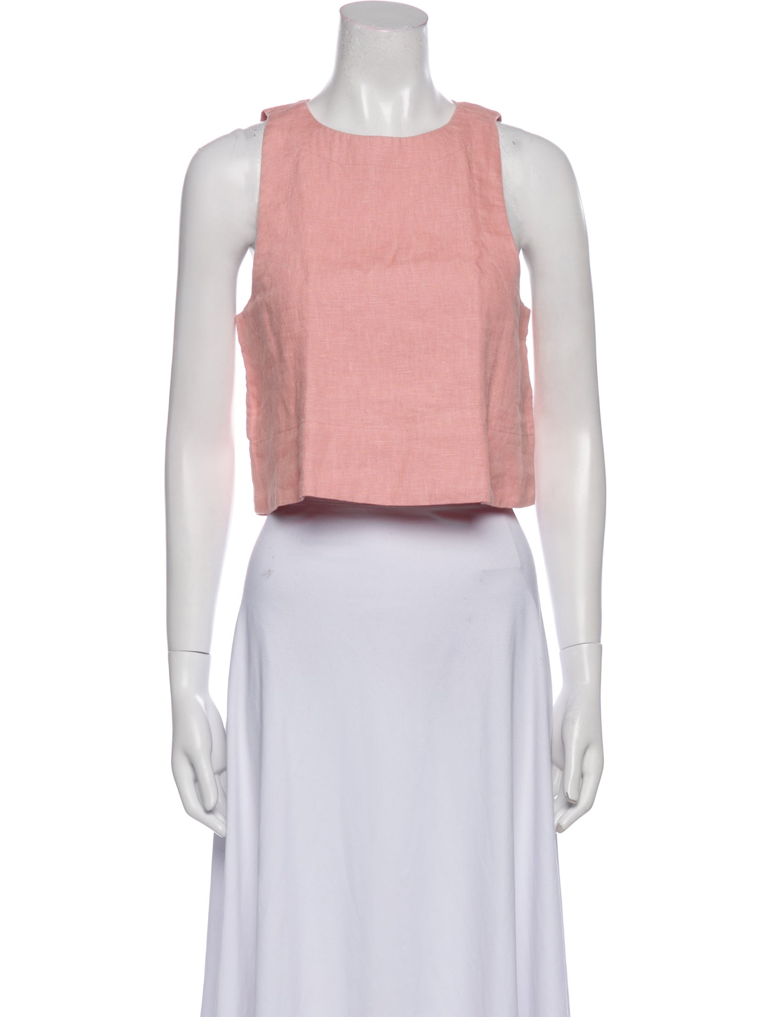 Posse Linen Crew Neck Crop Top