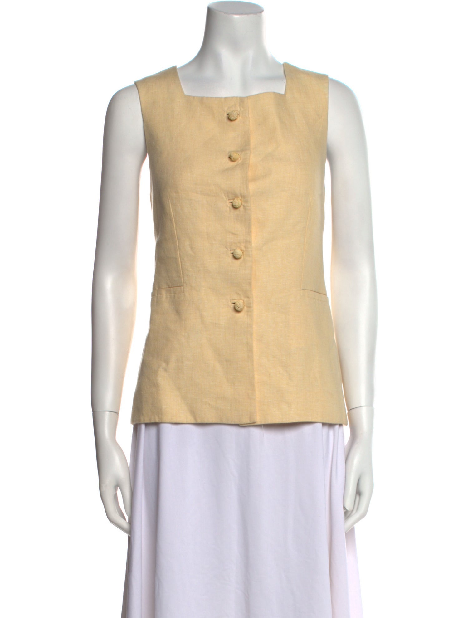 Posse Linen Square Neckline Top