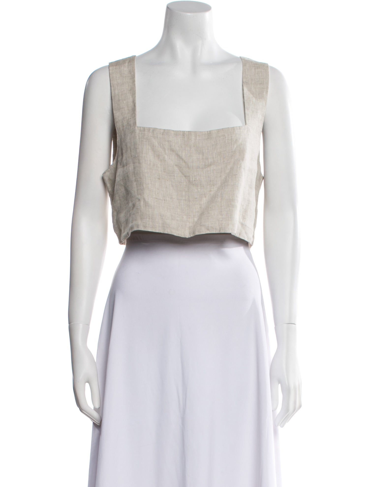 Posse Linen Square Neckline Crop Top