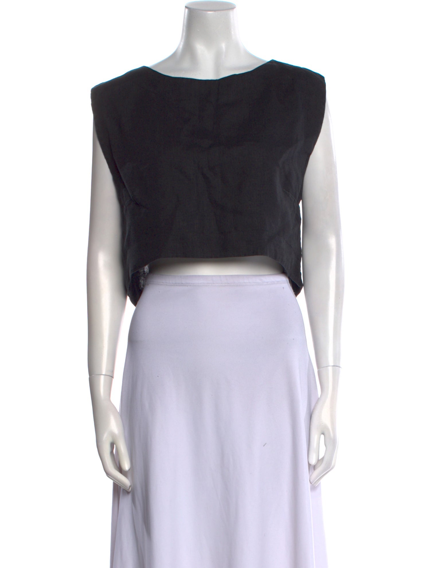 Posse Linen Bateau Neckline Crop Top