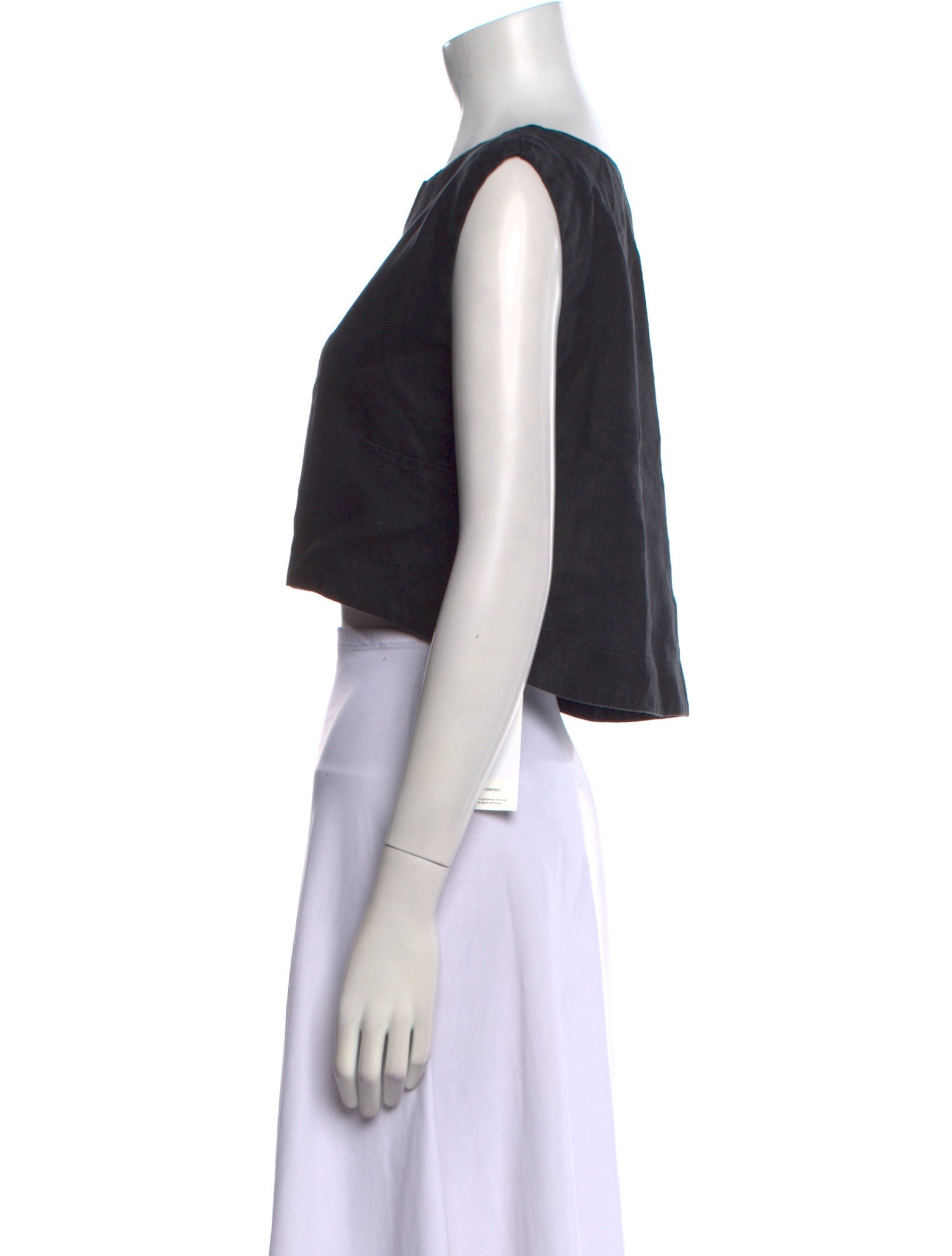 Posse Linen Bateau Neckline Crop Top