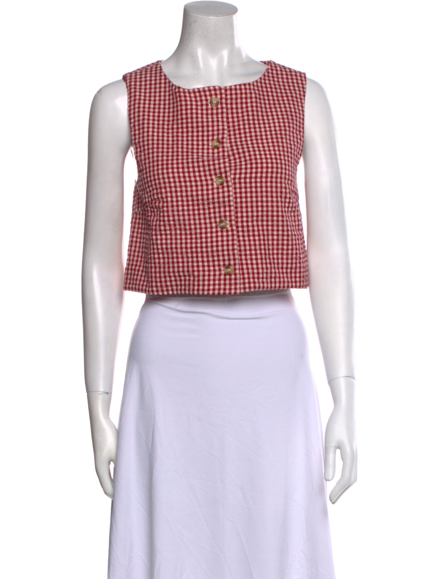 Posse Plaid Print Square Neckline Crop Top