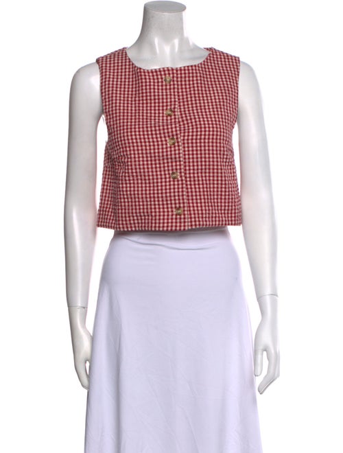 Posse Plaid Print Square Neckline Crop Top