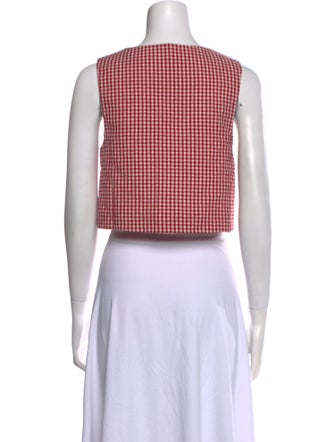 Posse Plaid Print Square Neckline Crop Top