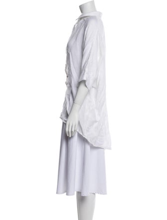 Posse Linen Three-Quarter Sleeve Button-Up Top