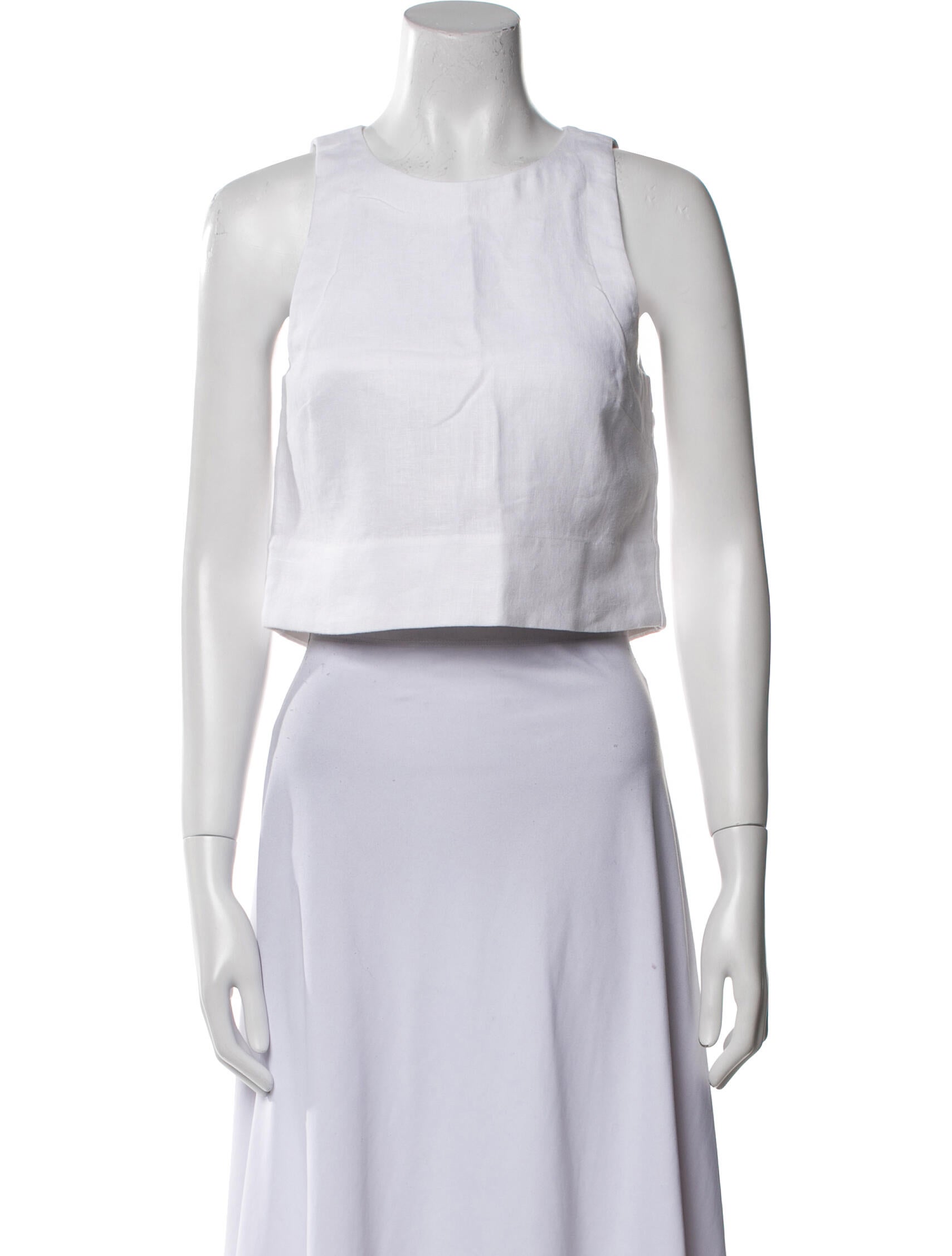 Posse Linen Crew Neck Crop Top