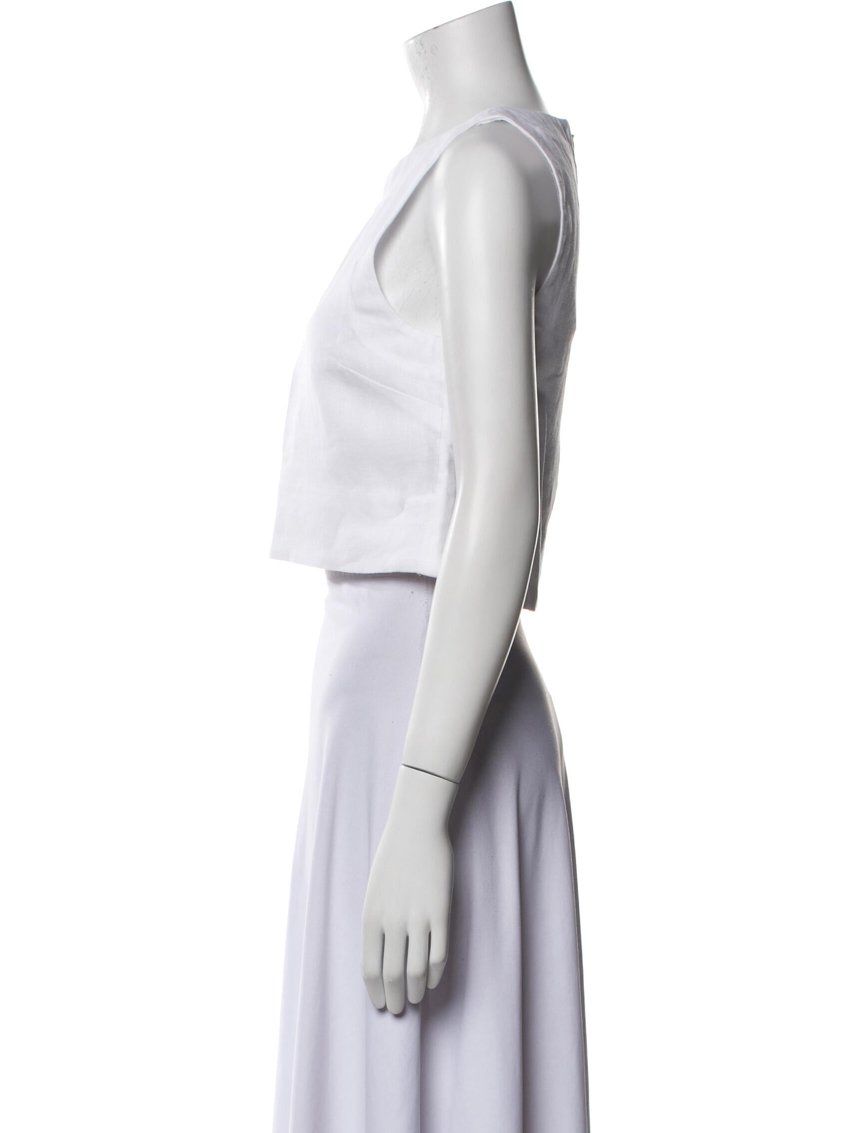 Posse Linen Crew Neck Crop Top