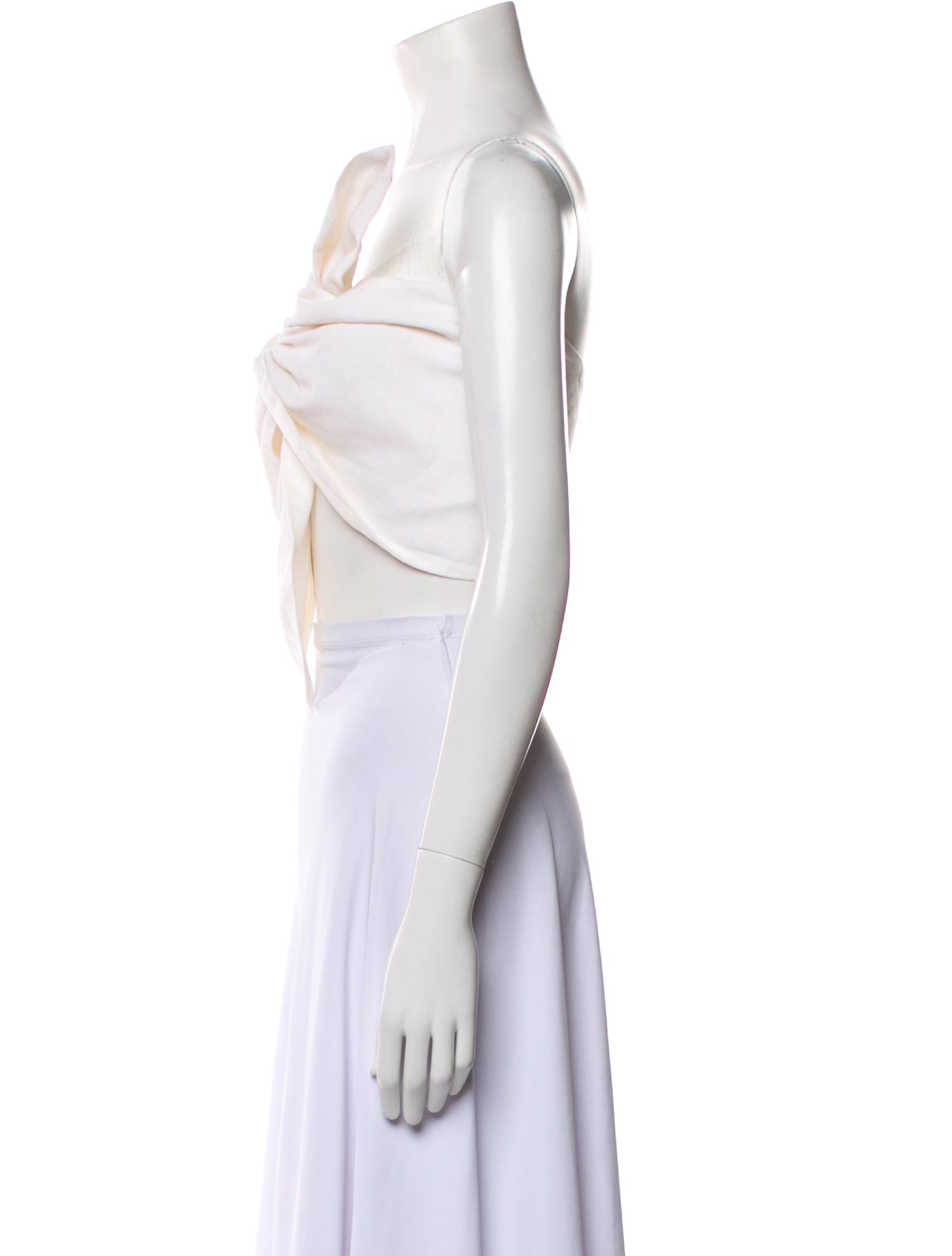 Posse Linen One-Shoulder Crop Top