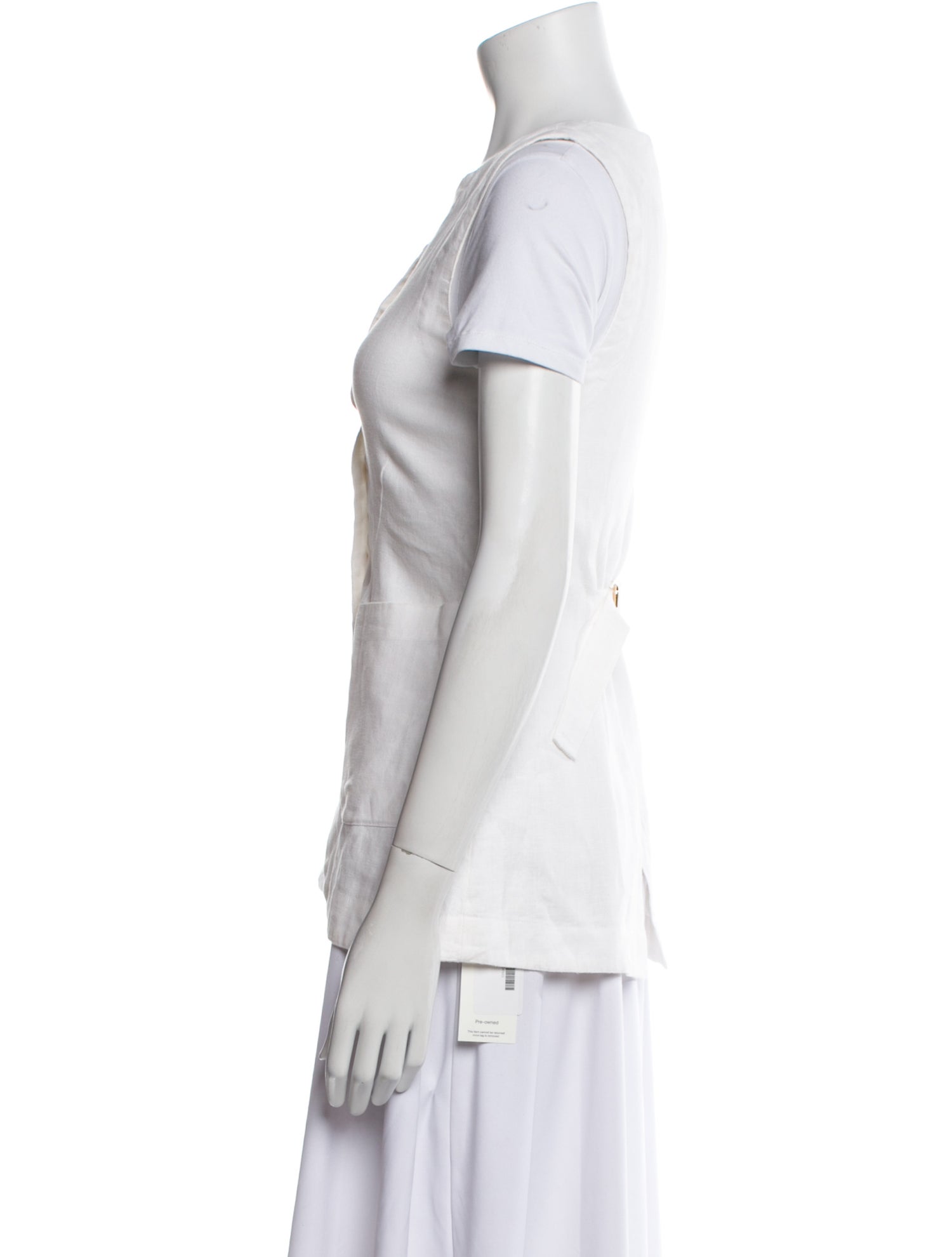 Posse Linen Crew Neck Button-Up Top