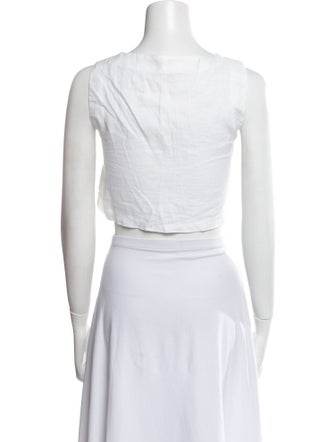 Posse Linen Square Neckline Crop Top