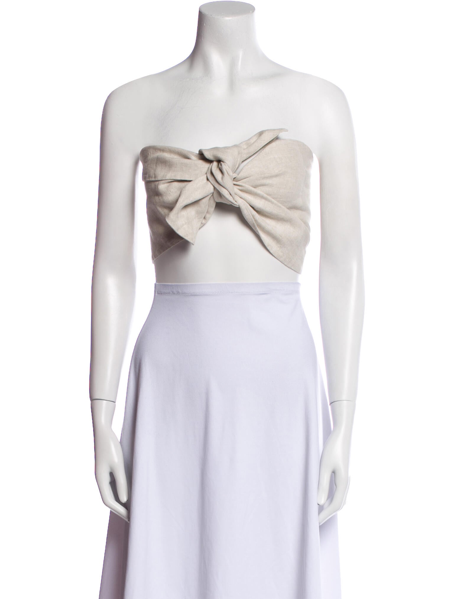 Posse Linen Strapless Crop Top